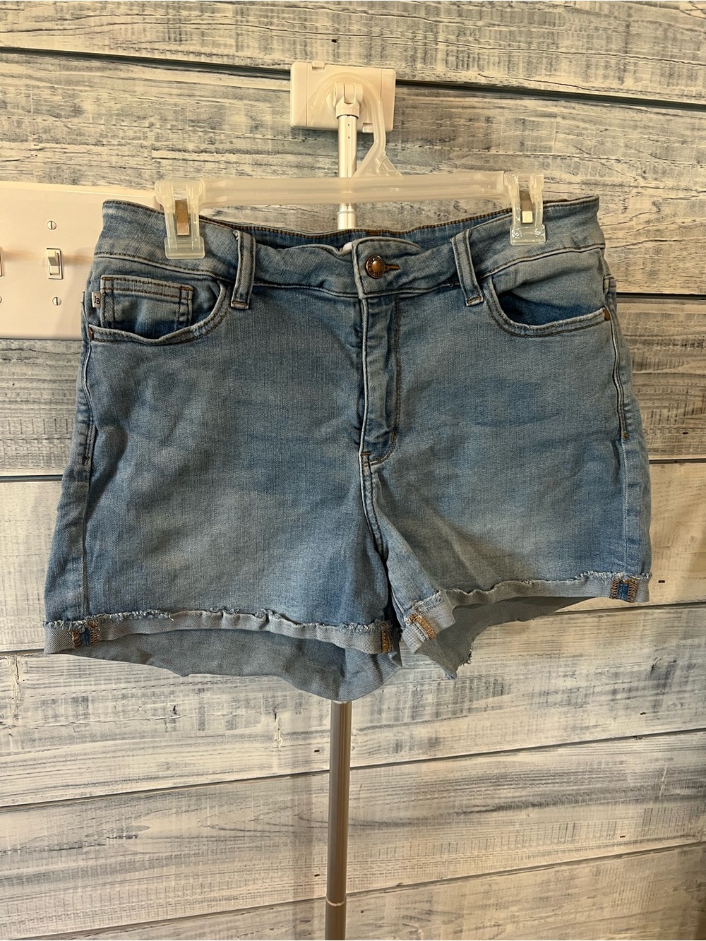 Judy Blue Light Blue Distressed Denim Shorts